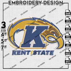 Kent State Golden Flashes embroidery Files, Kent State Golden Flashes Logo embroidery, Ncaa Kent State, NCAA embroidery