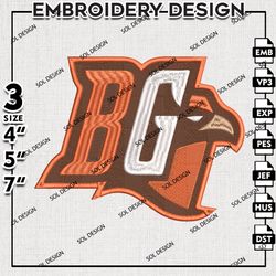 Bowling Green Falcons embroidery Files, Bowling Green Falcons Logo embroidery, BGSU Falcons, NCAA embroidery