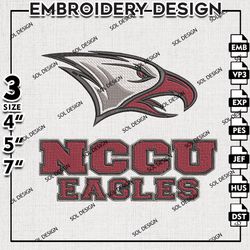North Carolina Central Eagles embroidery Files, NCAA North Carolina Central Eagles embroidery, NCAA embroidery