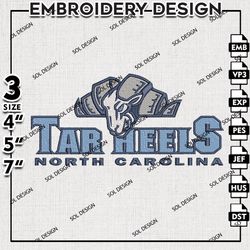 North Carolina Tar Heels embroidery Files, NCAA North Carolina Tar Heels embroidery, UNC Tar Heels, NCAA embroidery