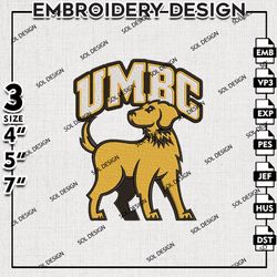 UMBC Retrievers embroidery Files, UMBC Retrievers embroidery Design, Ncaa UMBC Retrievers, NCAA logo embroidery