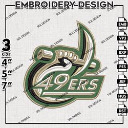 Charlotte 49ers embroidery Files, Charlotte 49ers embroidery, Ncaa Charlotte 49ers, NCAA logo embroidery