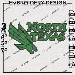 North Texas Mean Green embroidery Files, North Texas Mean Green embroidery, Ncaa Mean Green, NCAA logo embroidery