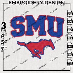 SMU Mustangs embroidery Files, SMU Mustangs machine embroidery, Ncaa SMU Mustangs, NCAA logo embroidery
