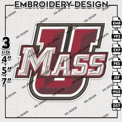 Massachusetts Minutemen embroidery Designs, UMass Minutemen embroidery, Ncaa UMass Minutemen, NCAA embroidery