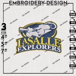 La Salle Explorers embroidery Designs, La Salle Explorers machine embroidery, Ncaa La Salle Explorers, NCAA embroidery
