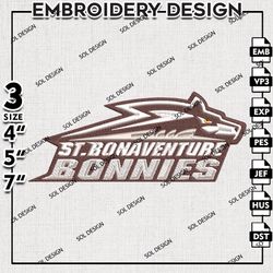 St Bonaventure Bonnies embroidery Designs, St Bonaventure Bonnies machine embroidery, Ncaa Bonnies, NCAA embroidery