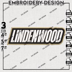 Lindenwood Lions embroidery Designs, Lindenwood Lions machine embroidery, Ncaa Lindenwood Lions logo, NCAA embroidery