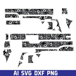 colt 1911 han gun floral pattern design-1