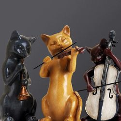 American Country Home Music Cat Figurine