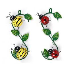 Art Decorative Metal Bee and Ladybug Sculpture