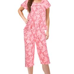 Sleepwear Soft Pajamas Sleep Nightshirts - Color:Pink Tropical
