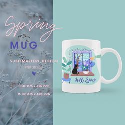 Spring coffee mug wrap | Cricut Sublimation template