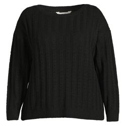 Terra & Sky Women's Plus Size Boatneck Sweater - Black Soot