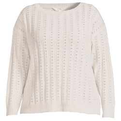 Terra & Sky Women's Plus Size Boatneck Sweater - Ivory Sugar