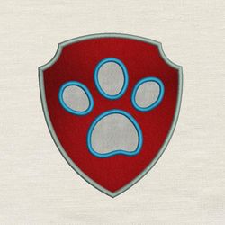 Badge Paw applique embroidery design 3 Sizes reading pillow-INSTANT D0WNL0AD