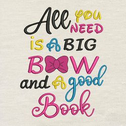 All you need embroidery design 3 Sizes reading pillow-INSTANT D0WNL0AD