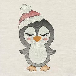 Penguin christmas embroidery design 3 Sizes reading pillow-INSTANT D0WNL0AD