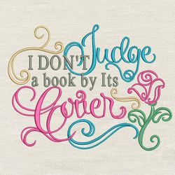 I Dont Judge embroidery design 3 Sizes reading pillow-INSTANT D0WNL0AD