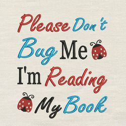 please don't embroidery design 3 sizes reading pillow-instant d0wnl0ad