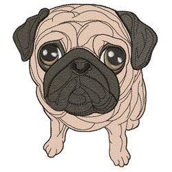 Pug dog embroidery design 3 Sizes reading pillow-INSTANT D0WNL0AD