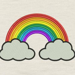 Rainbow embroidery design 3 Sizes-INSTANT D0WNL0AD
