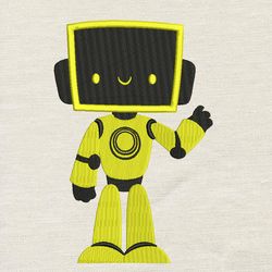 Robot embroidery design 3 Sizes-INSTANT D0WNL0AD