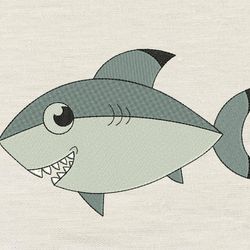 shark embroidery design 3 sizes-instant d0wnl0ad