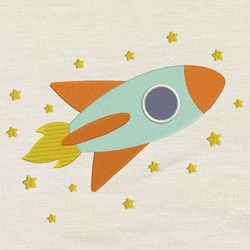 space ship embroidery design 3 sizes-instant d0wnl0ad