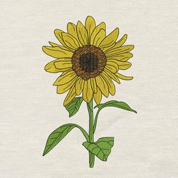 Sunflower flower embroidery design 3 Sizes-INSTANT D0WNL0AD