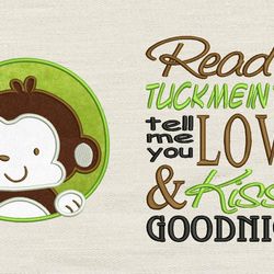 Read me story with Baby monkey 2 designs reading pillow-INSTANT D0WNL0AD