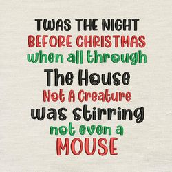 twas the night embroidery design 3 sizes reading pillow-instant d0wnl0ad