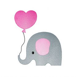 elephant with balloon v2 embroidery design 3 sizes-instant d0wnl0ad