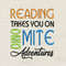 Reading Takes You On Dino Embroidery Design 3 Sizes Reading PillowINSTANT D0WNL0AD 0