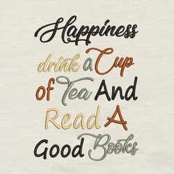 happiness v3 embroidery design 3 sizes reading pillow-instant d0wnl0ad