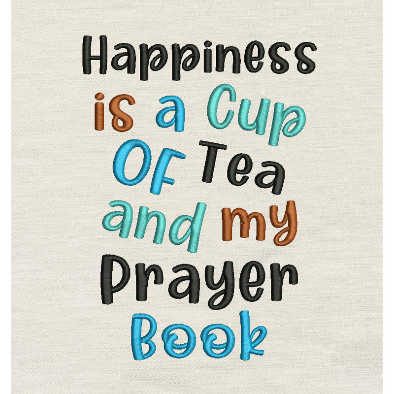 Happiness V4 Embroidery Design 3 Sizes Reading PillowINSTANT D0WNL0AD 0