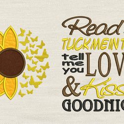 read me a story with sunflower butterflies 2 designs reading pillow-instant d0wnl0ad