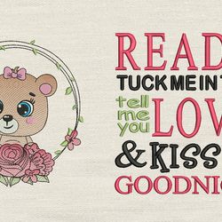 read me a story with bear girl 2 designs reading pillow-instant d0wnl0ad