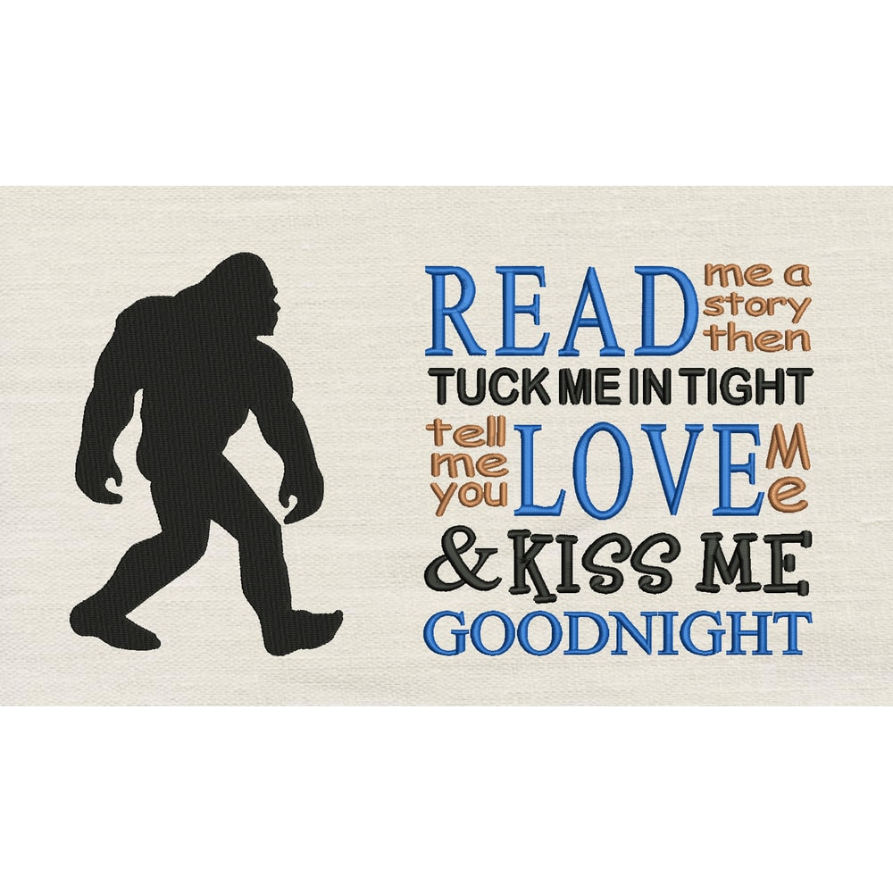 Read Me A Story With Bigfoot Silhouette 2 Designs Reading PillowINSTANT D0WNL0AD 0