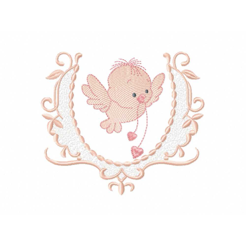 Bird With Frame Embroidery Design INSTANT D0WNL0AD 0