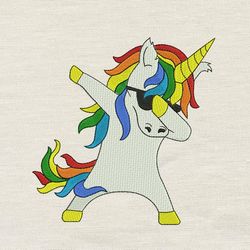 rainbow unicorn embroidery design 3 sizes -instant d0wnl0ad