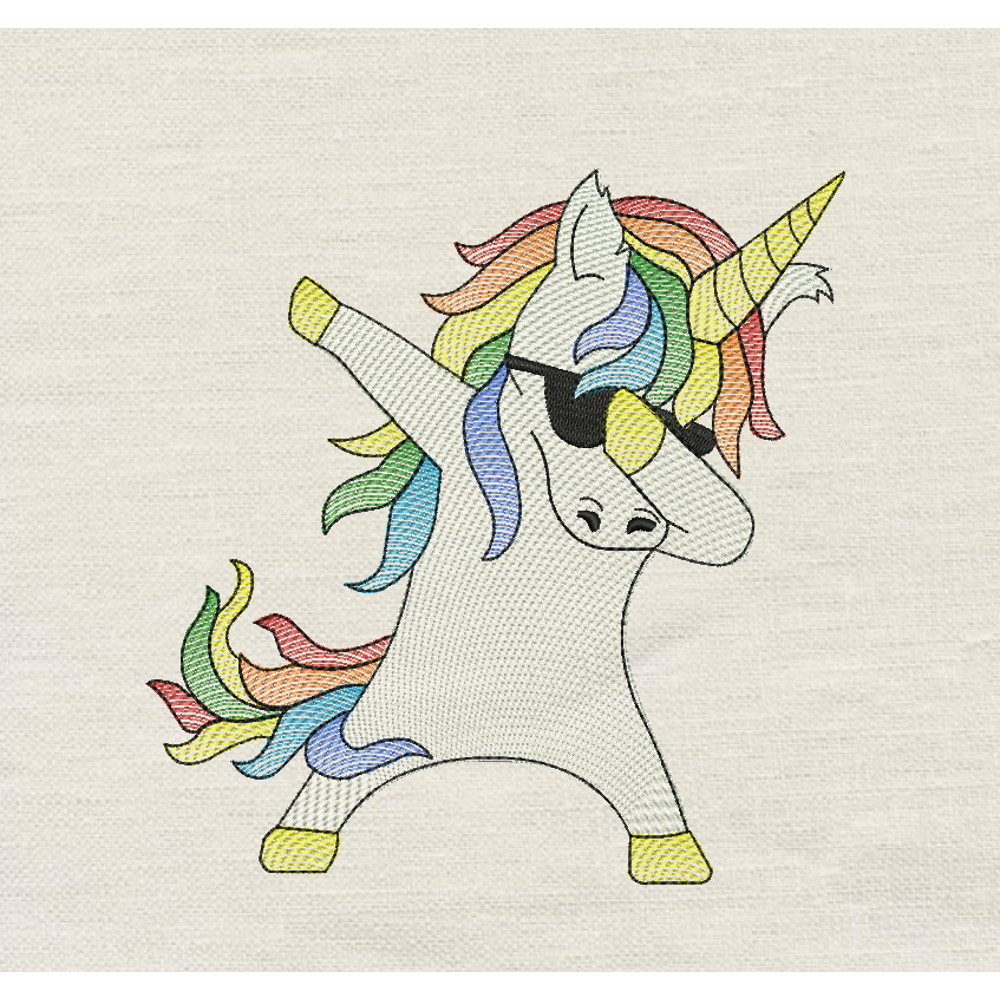 Rainbow Unicorn V2 Embroidery Design 3 Sizes INSTANT D0WNL0AD 0