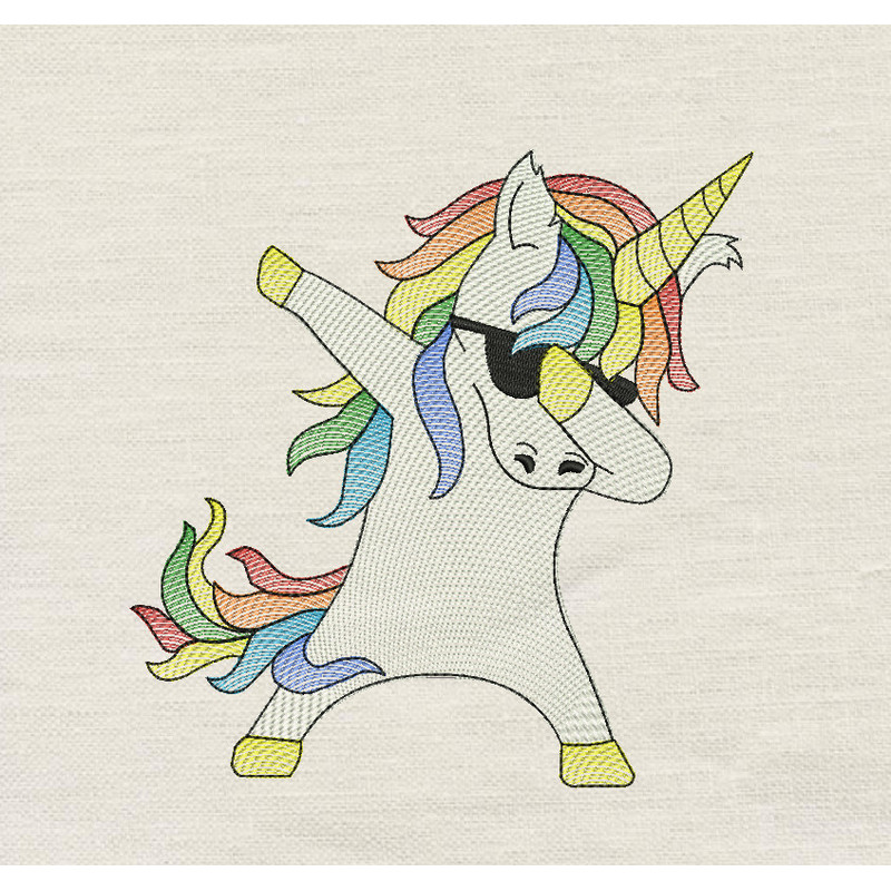 Rainbow Unicorn V2 Embroidery Design 3 Sizes INSTANT D0WNL0AD 0