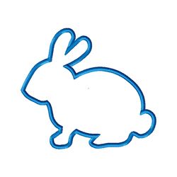 rabbit applique embroidery design -instant d0wnl0ad