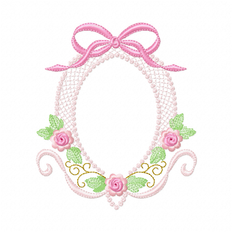 Frame Roses Embroidery Design INSTANT D0WNL0AD 0