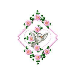 frame bird embroidery design -instant d0wnl0ad