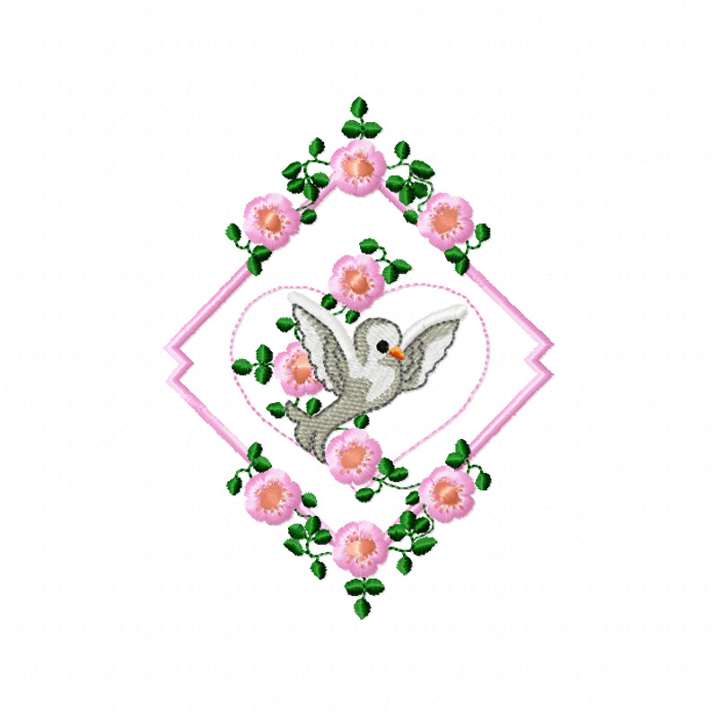 Frame Bird Embroidery Design INSTANT D0WNL0AD 0