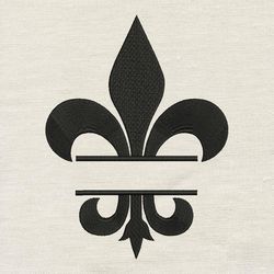 fleur de lis split embroidery design 3 sizes -instant d0wnl0ad