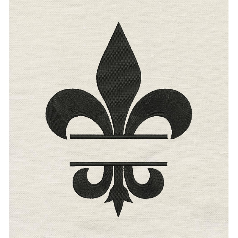 Fleur De Lis Split Embroidery Design 3 Sizes INSTANT D0WNL0AD 0