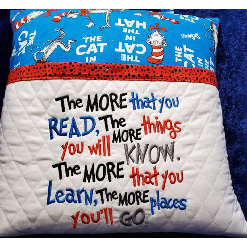 The More That You Read Embroidery Design 3 Sizes INSTANT D0WNL0AD 0